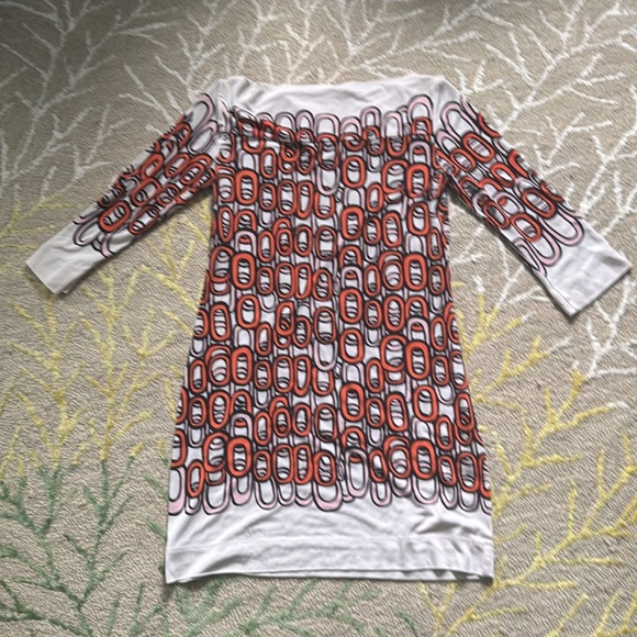 Diane Von furstenberg Ruri silk jersey boat neck chain print dress size 4 - Picture 3 of 5